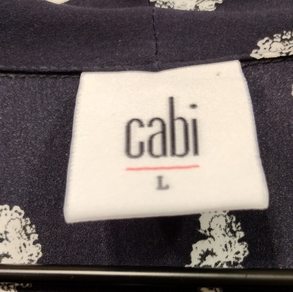 Cabi Momento Blouse Women's L Blue White Casual Comfy Retro 90s Beach Vacation - Picture 9 of 10